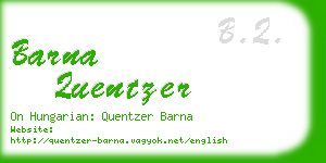 barna quentzer business card